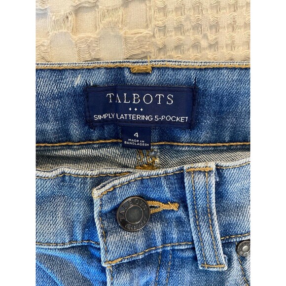 Talbots Shorts Simply Flattering 5 Pocket Size 4 + Stretch Cuffed Denim Walking - Picture 2 of 12